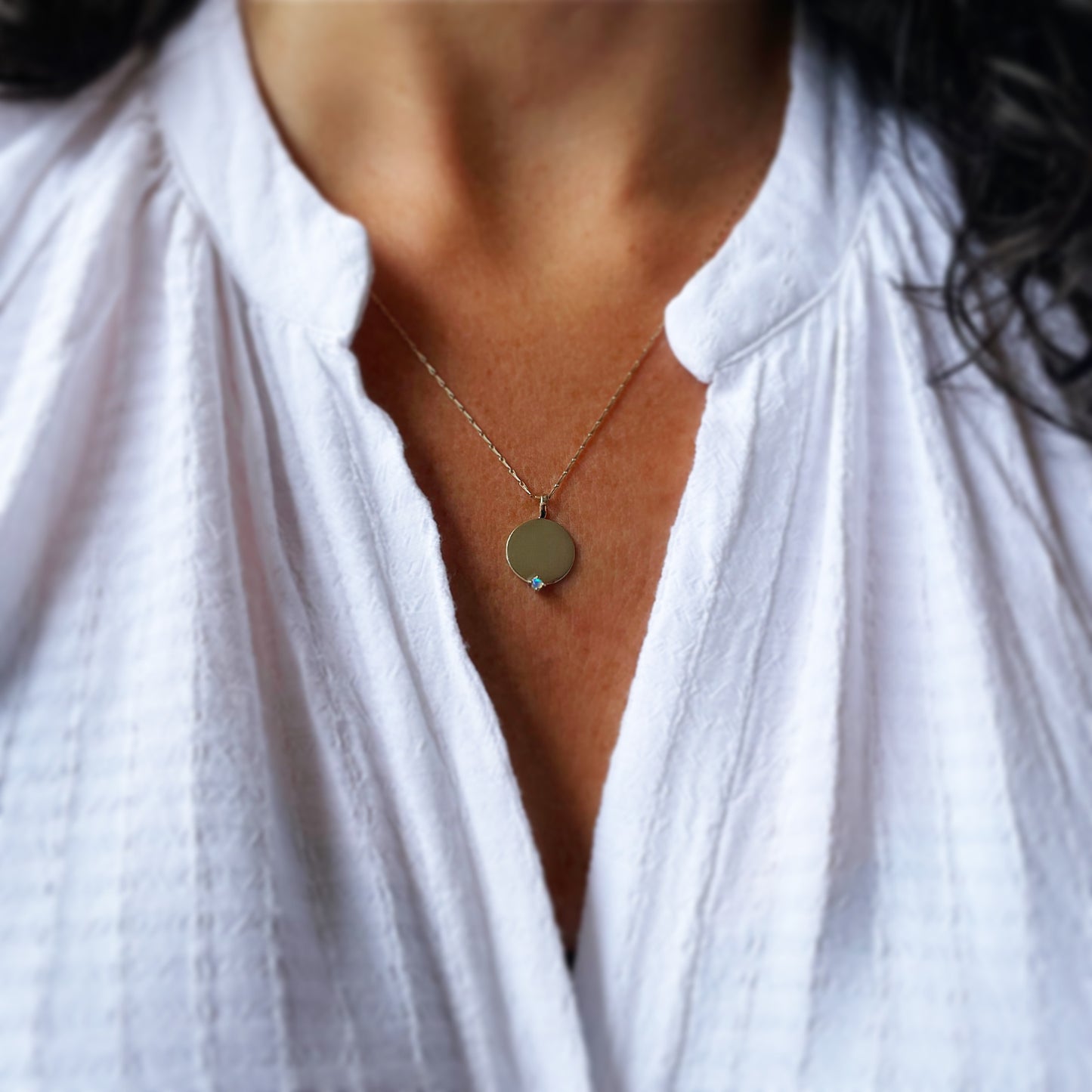 Opal Disc Pendant