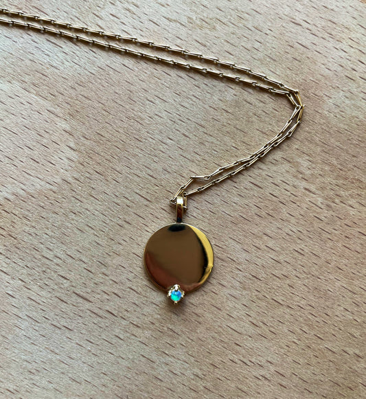 Opal Disc Pendant