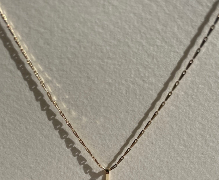 Necklace with recycled gold disc pendant