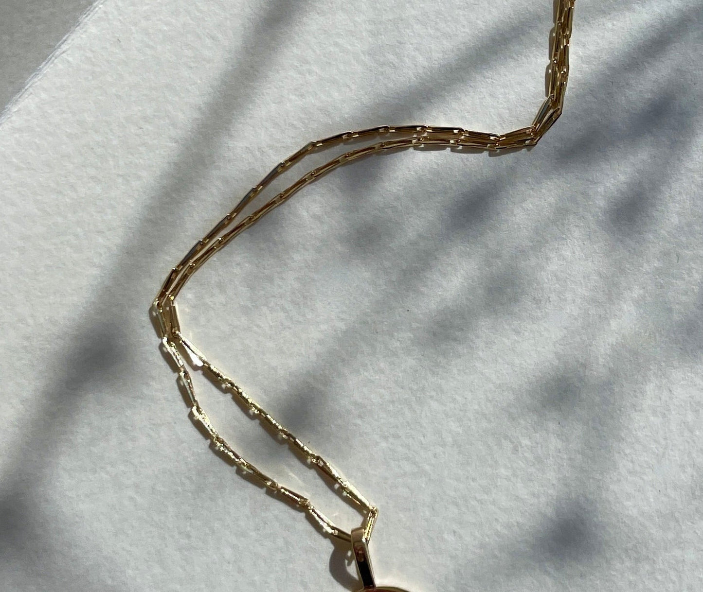 9ct Gold hayseed chain necklace with shadows