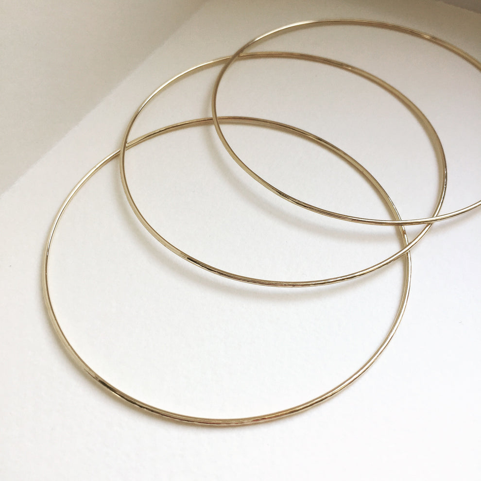 Buy Tri Color Bangle Set Of 3 Mix And Match Sterling Silver Rose Yellow Gold Filled Sparkle Hammered Texture Bright Finish Stacking Bracelet Online In India - Foto 9